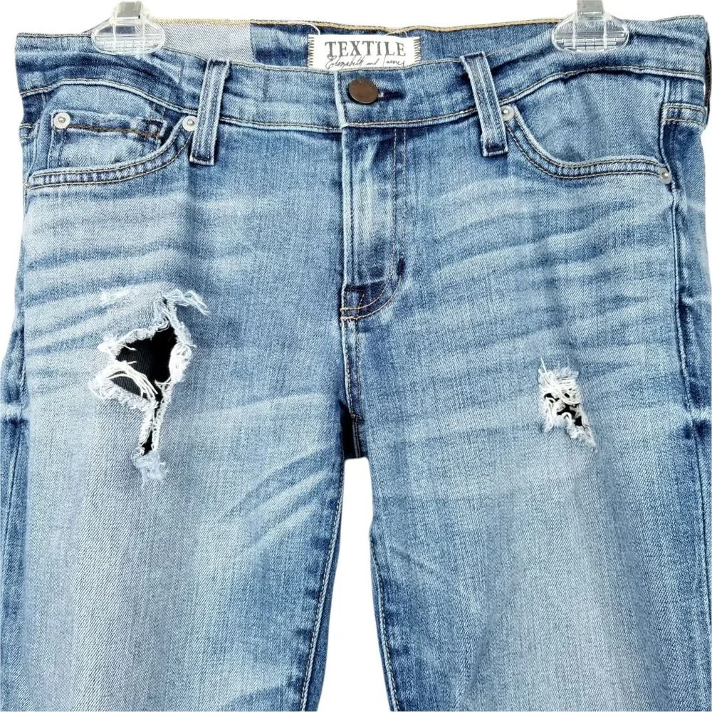 Textile Elizabeth and James Ankle Jeans Ozzy Destroyed Distressed Sz 29 Med Wash
